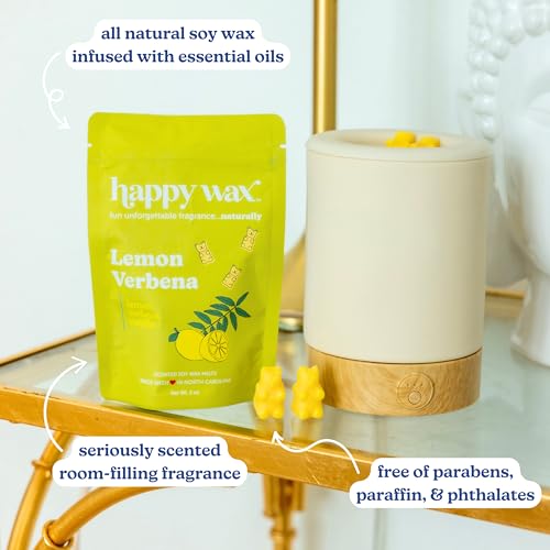 Image of Happy Wax Fresh Mix Collection Premium Scented Non-Toxic, Pet-Friendly Wax Melts - 6 oz Set with Cotton, Lemon Verbena, and Calming Lavender Scents