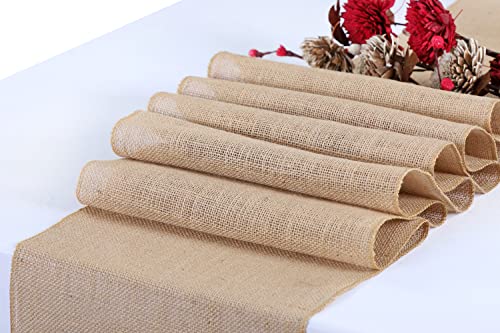 Pack of 10 Burlap Table Runner 100 Natural Jute Rustic Hessian Table Cloth Centrepiece for Wedding Bridal Shower Birthday
