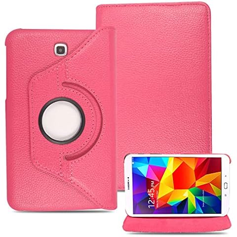 Samsung Galaxy Tab 4 7.0 Inch SM T230 T231 Slim Multi-Function Leather Case Cover with Integrated Stand - Pink Cover
