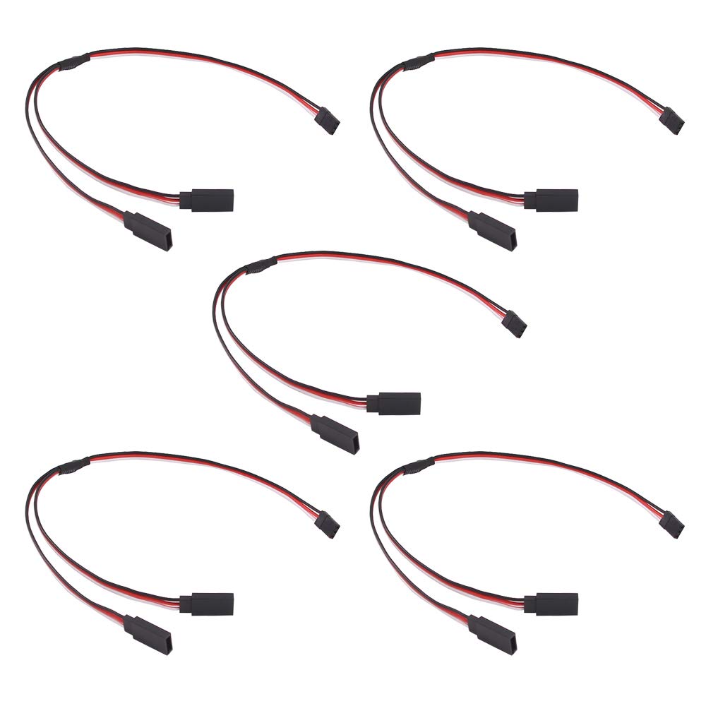 OliRC 5pcs 12" / 300mm Servo Y Harness Extension Cord Cable 22awg 60 cores for RC Car Helicopter Servo Receiver Wire Lead(C143-5)
