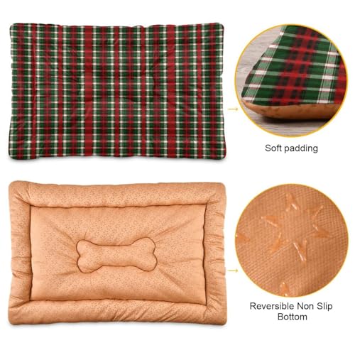 Matelas confortable pour petits chiens tapis lit tartan rouge vert