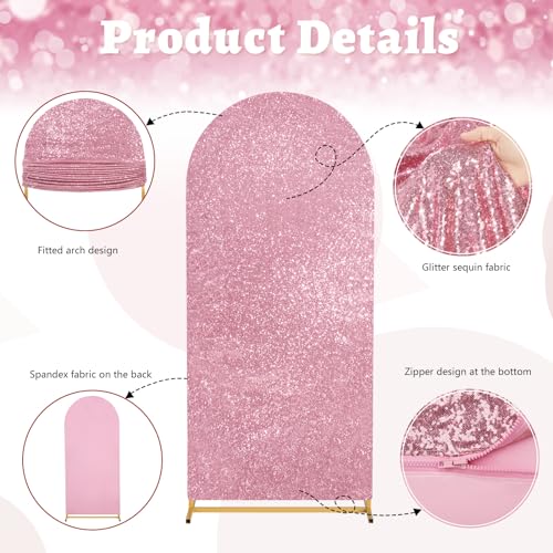 Image of Halloween Decorations Set of 3 Arch Backdrop Cover Purple Sequin Arch Cover