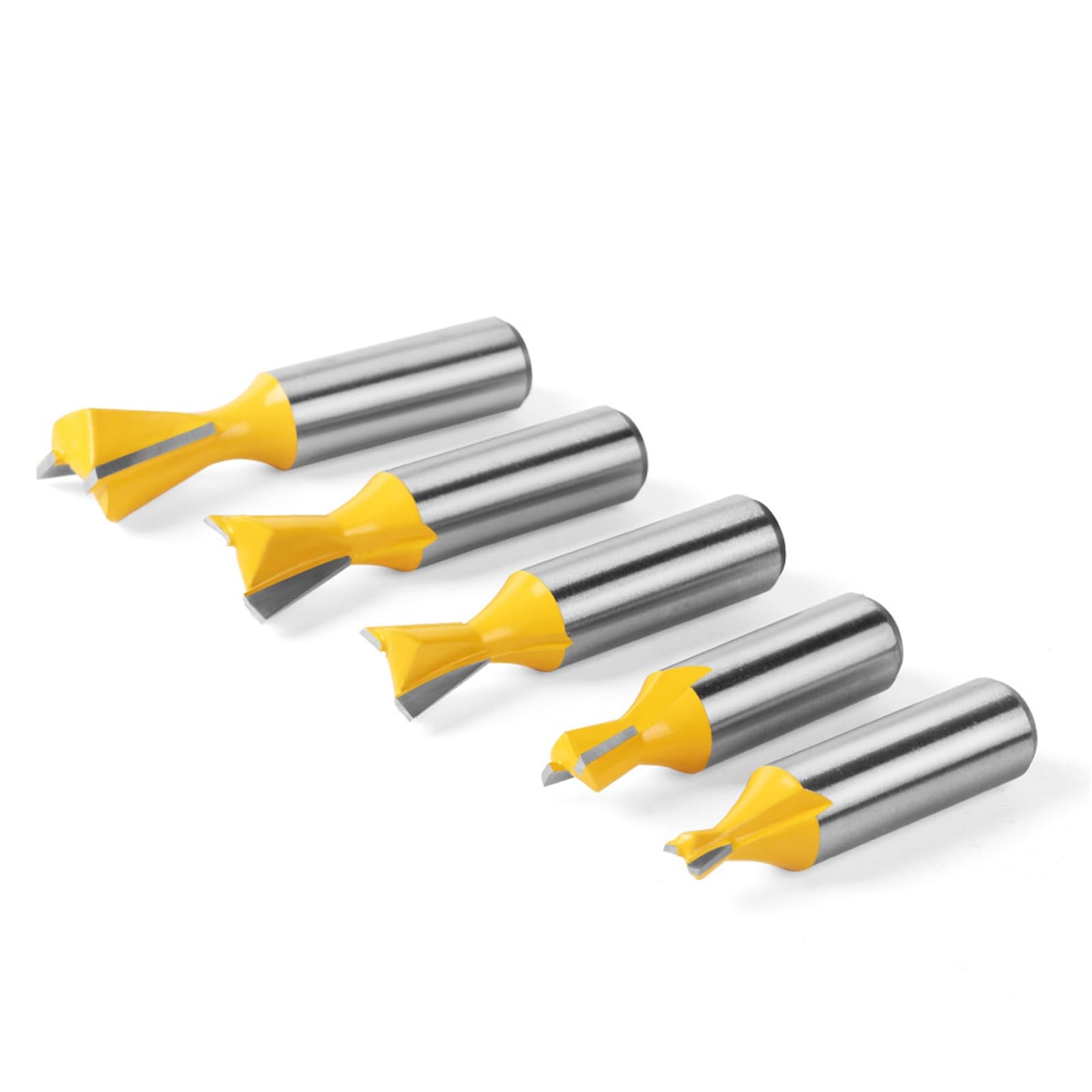 MACHSWON 5 PCS Straight Cut Router Bit Set Milling Cutter Cutting Dovetail Bit 12mm Shank,1/4" 3/8" 1/2" 5/8" 3/4" Cut Diameter Woodworking Cutting Trimming Cutter Double Flute Grooving Bits - Image 4