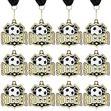 Ecation 24 Pcs Soccer Medals 2 Inch Tee-Ball Team Awards Baseball Metal Medals Gold Volleyball Medal Football Basketball Soccer Sports Award with Neck Ribbon for Kids