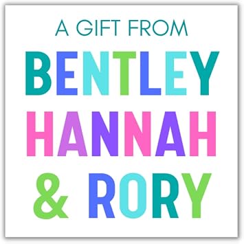 Personalized Custom Stickers - Birthday, Kids Gift Wrap Tags - 24 Count, 2.5 inches