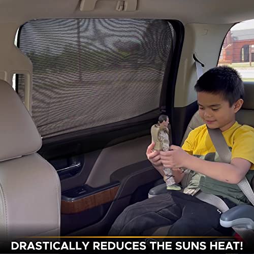 Econour Magnetic Car Side Window Sunshade (4 Pack)(Black Mesh) | Baby Car Window Shade Blocks Direct Sunlight | Car Front Driver And Rear Window Covers For Privacy Blackout | Back Window Car Sun Shade #TOP4