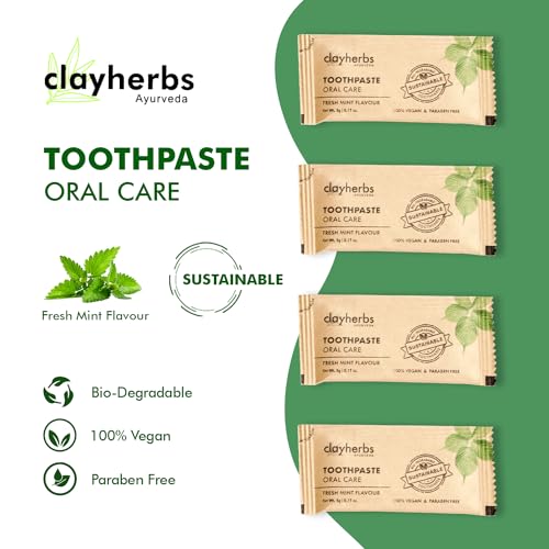 Image of Pack-20 Sustainable Eco-Friendly Organic Bamboo Toothbrush and Toothpaste Sachet, Natural Flavor, Oral Care Biodegradable & Non-Toxic Hotel Dental Kit For Rooms