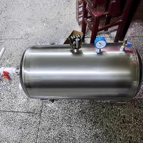 Expansion Tank, High Capacity Well Pump Pressure Tank, 16 26 42 53 66 79 132 185 Gallon Automatic Pressurized Tank, 304 Stainless Steel Reverse Osmosis Storage Tank(100L/26.4Gal)