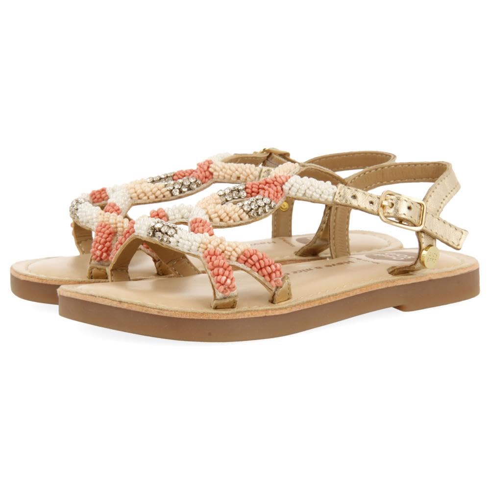 GIOSEPPO DIXMONT, Girls Flat Sandals, Platinum, 30 EU, Platinum, 11.5 UK Child