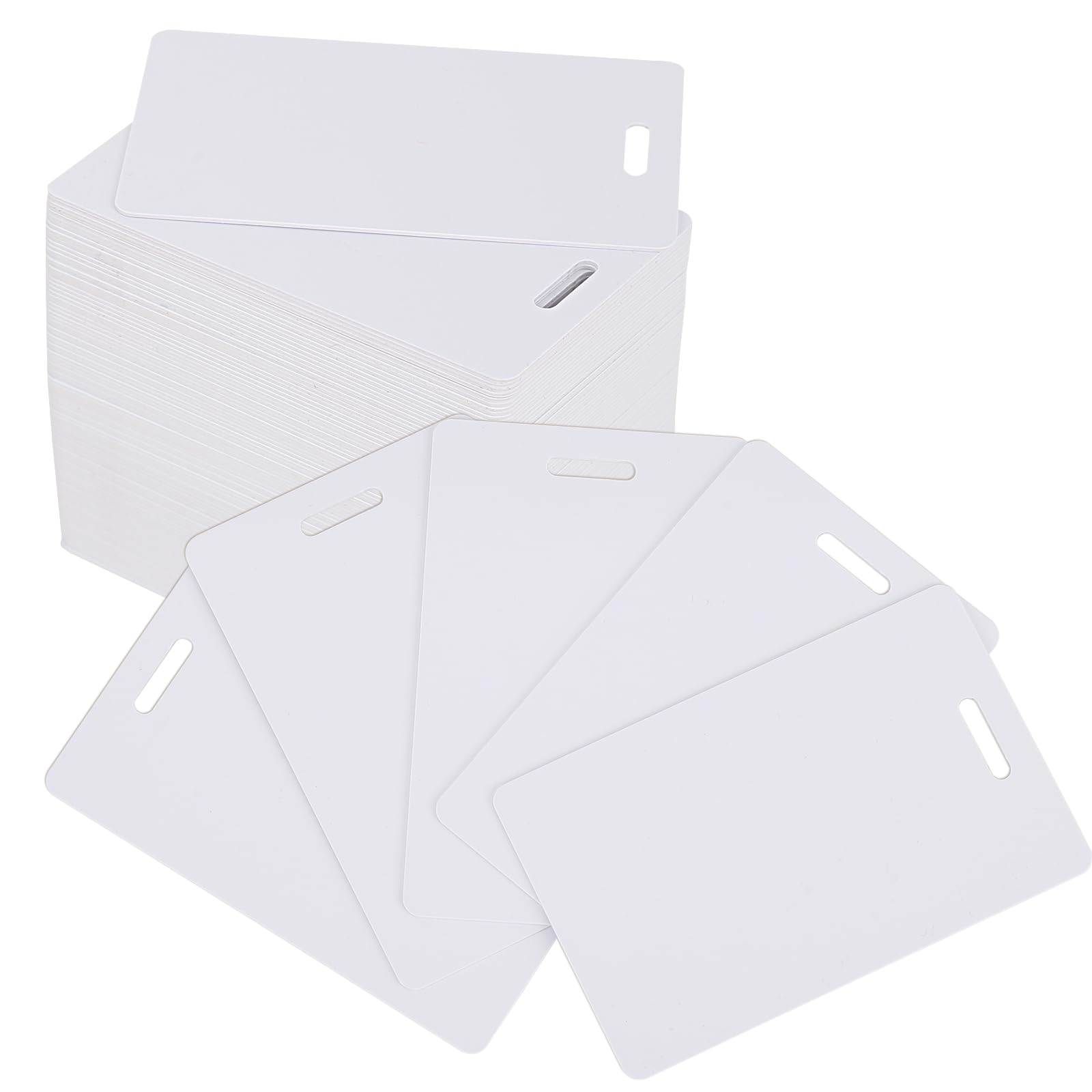 500PCS PVC Blank Credit Cards with Slot Punch for ID Cards ID Badges for Business Office Blank Badge Cards, Standard CR80 30Mil Size