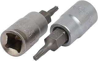 Aexit TX8 Torx Hand Operated Tools Head 1/4-inch Square Chrome Vanadium Steel Drive Socket Adapter 2pcs Model:14as97qo351