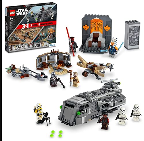 Lego Star Wars Galactic Adventures 66708, 3-In-1 Building Toy Gift Set: The Mandalorian Trouble On Tatoonie And Imperial Armored Marauder And Clone Wars Duel On Mandalore #TOP1