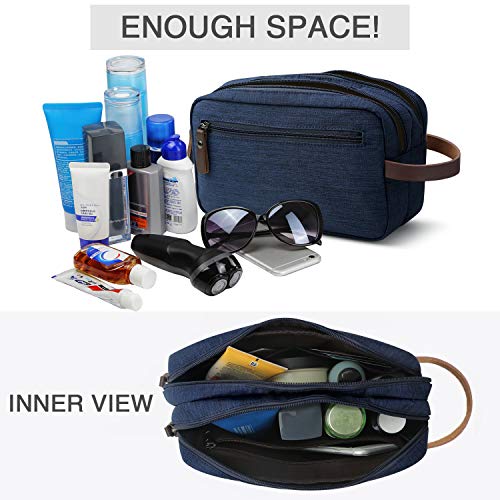 Men's Travel Toiletry Organizer Bag Dopp Kit, Bathroom Bags (Blue Water-resistant) - Image 4