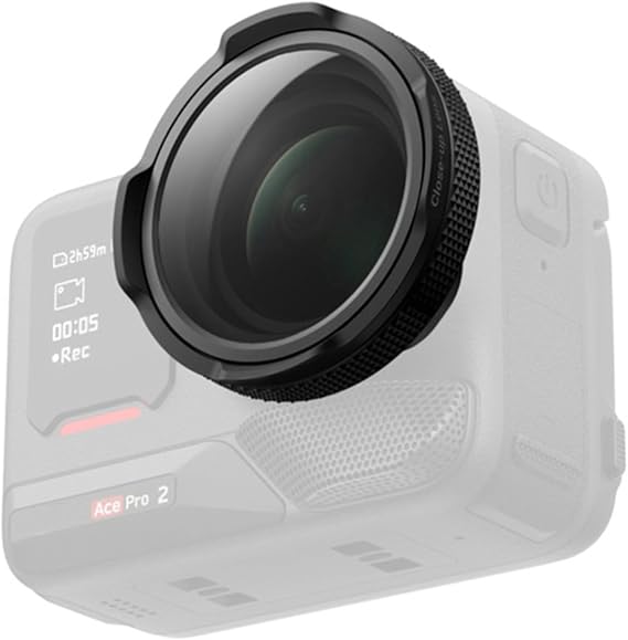 Adjustable Macro Lens Compatible for Insta360 Ace Pro 2 Close-Up Lens, 10cm-75cm Focus Length Range Action Camera Lens Upgrade Parts Accessories