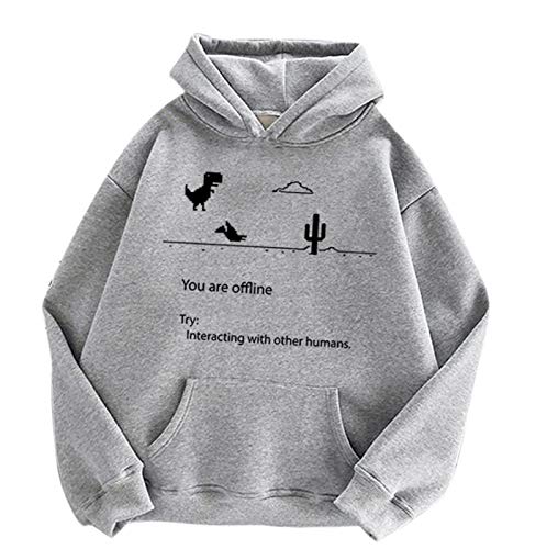 Funny Geek You Are Offline, Internet Addict Gift Hoodie Novedad Unisex Sudadera con Capucha Ligera para niñas Adolescentes Cover