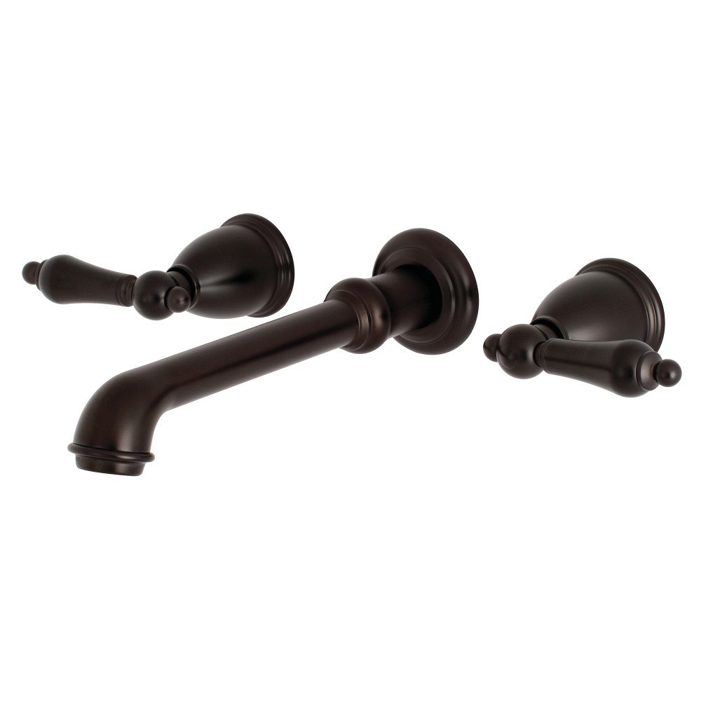 Kingston Brass KS7025AX Wannenarmatur - Römischer Auslauf, ölgeriebene Bronze, 2 Griffe, Wandmontiert