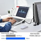 QIANRENON Podwójny adapter USB C na USB 3.0, z gwintem Flush Mount, wodoodporny kabel, 2 USB 3.0 x na 2 USB C żeński panel Mount Extension, do samochodów, łodzi, ciężarówek, jachtów, motocykli, 1 m