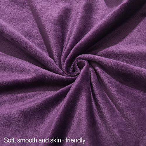 Image of NTBAY 1 Pack Zippered Velvet Body Pillow Cover, Super Soft and Cozy Luxury Fuzzy Flannel 20x54 Long Pillowcase with Zipper, 20x54 Inches, Purple