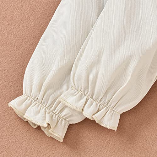 Newborn Infant Baby Girl Fall Winter Romper Dress White Beige Boho Lace Floral Clothes Toddler Long Sleeve Bodysuit4