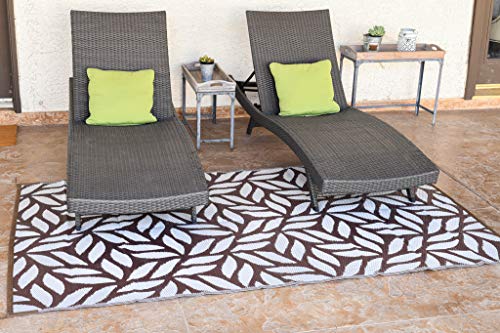 Reversible Mats 258107 Outdoor Mat â€“ Virgin Polypropylene-Easy to Clean â€“ Perfect for Picnics, Cookouts, Camping, The Beach, and Patio, 8-Feet x 10-Feet, Brown/White