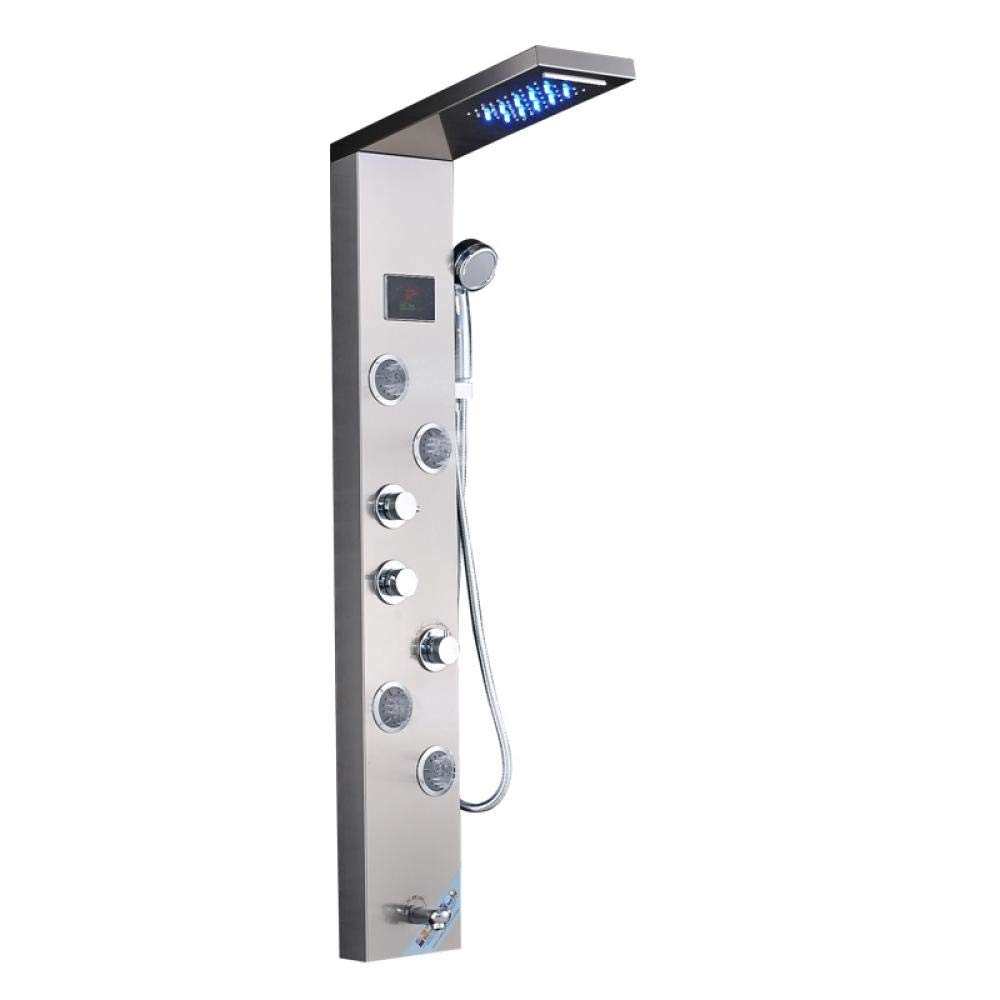 SBCGFY Led Rain Waterfall Shower Panel With Jets, Bathroom Shower Faucet & Mixer Tap For Home & Bar, Modern Shower Column System,