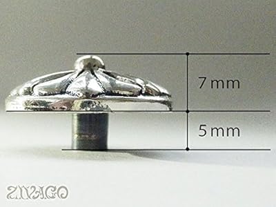 Amazon.co.jp: クロスボール コンチョ 直径20mm シルバー 色