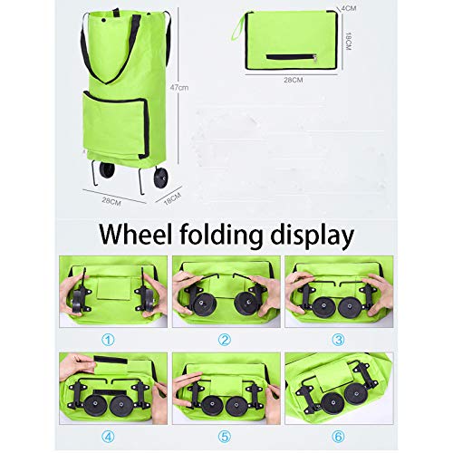 MELAG Einkaufstrolley Einkaufswagen Shopping Trolley Faltbox 2Pack Tugboat Bag Folding Supermarkt Lebensmittelwagen… – Bild 8