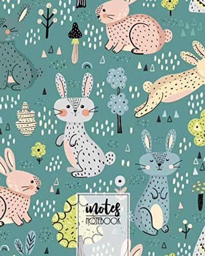 iNotes Notebook: 8 x 10" 120 Pages Large Blank Lined Journal For Notes/Writing Home-School-Office-Travel Supplies, Cute Animal Rabbit-Bunny Lover Easter Day Gift Idea For Teen/Adult. (Notebook Vol_33)