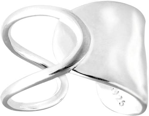 925 Sterling Silver Dainty Wide Ring, Perfect for Women and Teen Girls, Adjustable, Handmade 925 Sterling Silver Band Ring