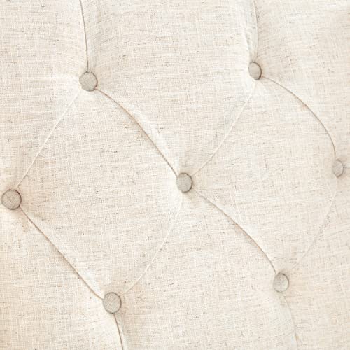 Huimo Accent Chair, Upholstered Button Tufted Armchair, Linen Fabric Sofa Chairs For Living Room, Bedroom, Mid-Century Modern Reading Comfy Chair Beige #TOP6