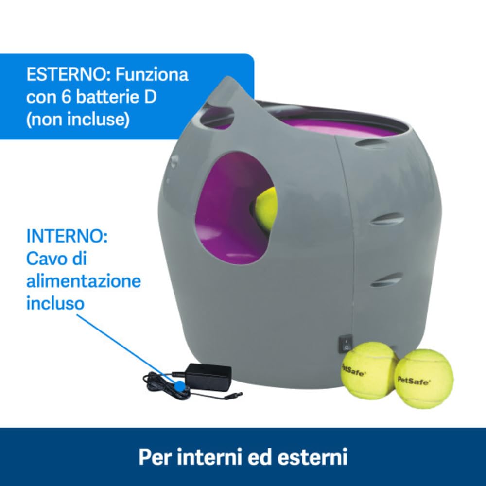 PetSafe Lancia Palline Automatico | Gioco Interattivo di Riporto, Distanza Regolabile, Palline da Tennis Incluse