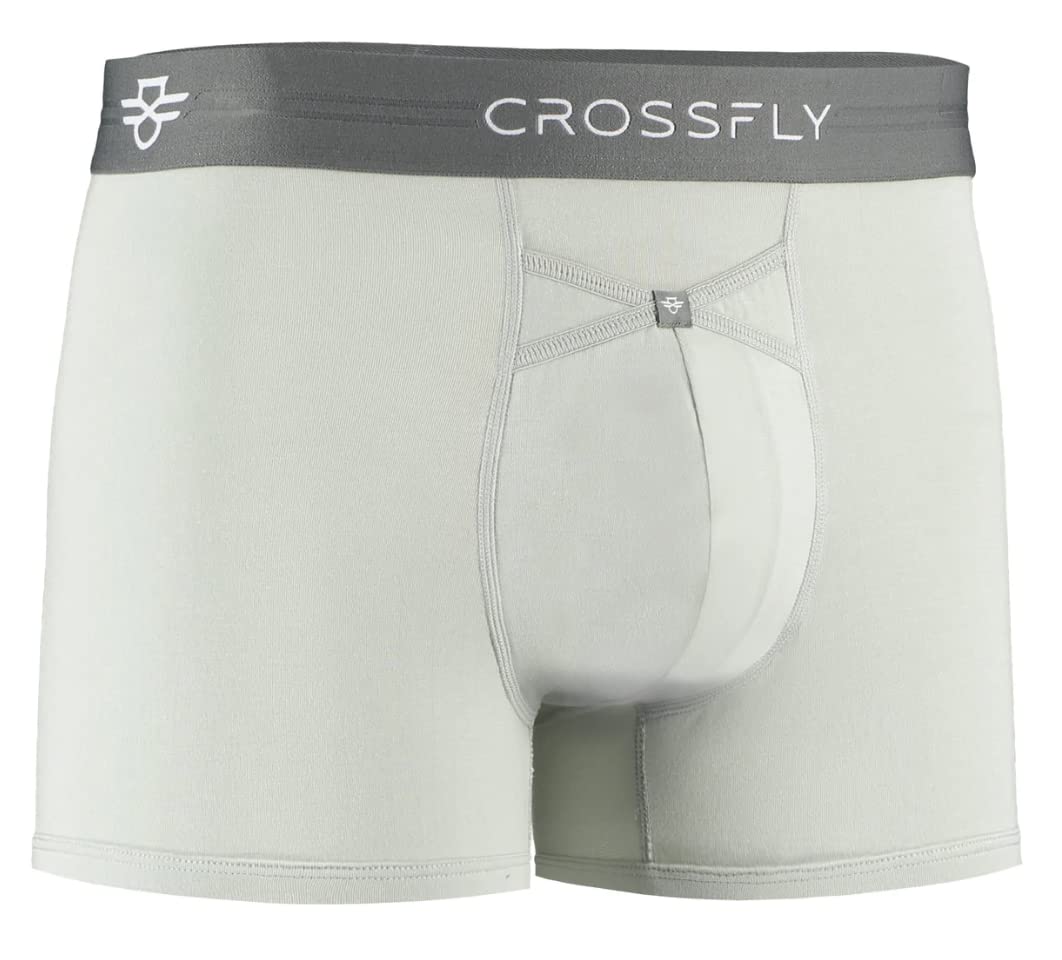 Crossfly IKON X Men’s Underwear 3" Trunk Boxer Briefs, 24 Hour Comfort and Innovative Access, No Chafe, Breathable and Soft