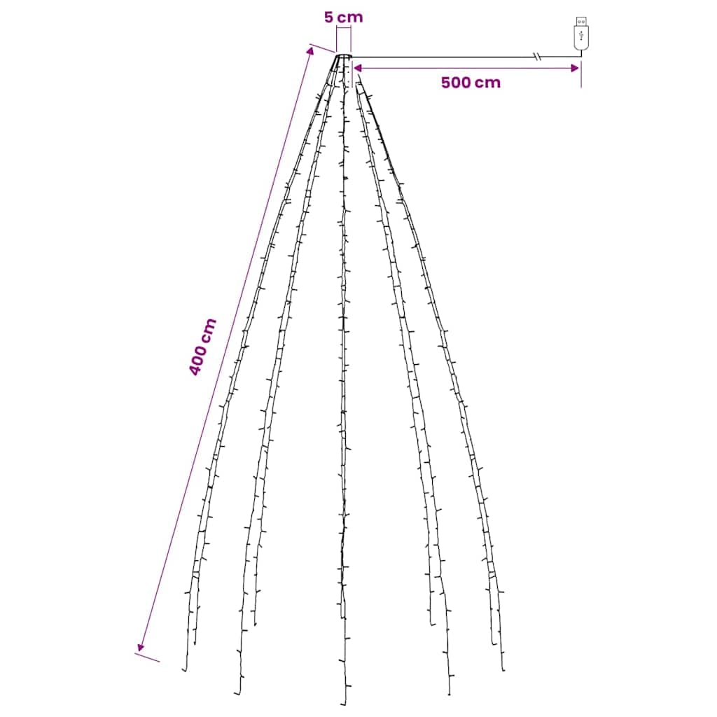 Narzędzia domowe - lampki choinkowe z 400 diodami LED zimna biel 400 cm