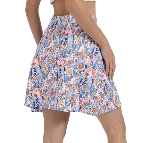 Saias femininas com bolsos com zíper, saias atléticas de golfe tênis de natação 50,8 cm comprimento