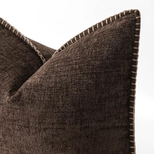 MIULEE Decorative Couch Throw Pillow Covers 18x18 Inch Dark Brown 2 Pack — view 2