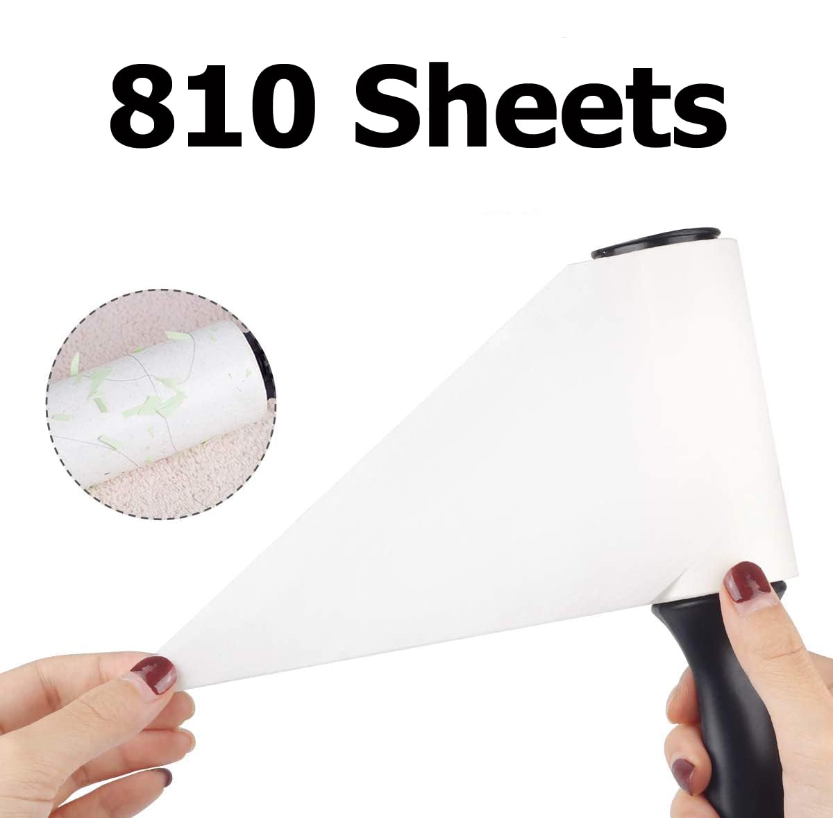 CROING Pet Lint Rollers, 810 Sheets of Lint Roller Refills & 2 Handles, 90 Sheets per Sticky Clothes Roller - Image 2