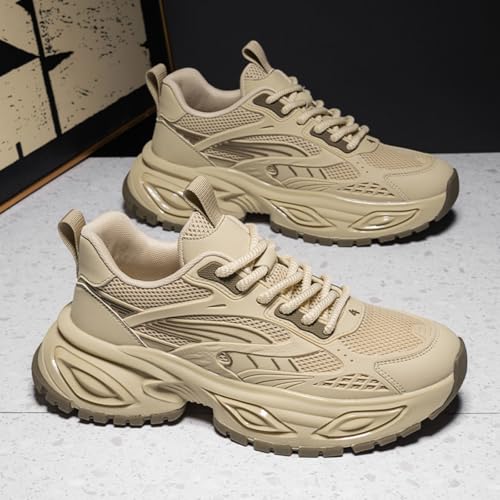 Stylish and Durable Casual Mesh Walking Shoes for Men Chunky Platform Sneakers with Breathable Lace - Up Dad Style Footwear Ideal for Work Workout and Everyday Use2