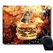 Cute Cat Stand on a Hamburger in Galaxy Space Mouse Pad