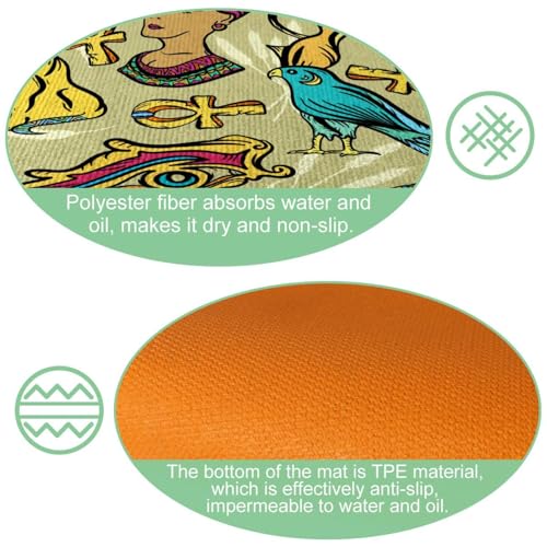 Tapete de cocina egipcio de 2 piezas VAPOKF lavable y absorbente para pasillo 6