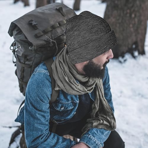 Image of Rosoz Unisex Beanie Winter Knitted Skull Cuffed Soft Warm Hat for Men /Women Slouchy Ski Watch Cap