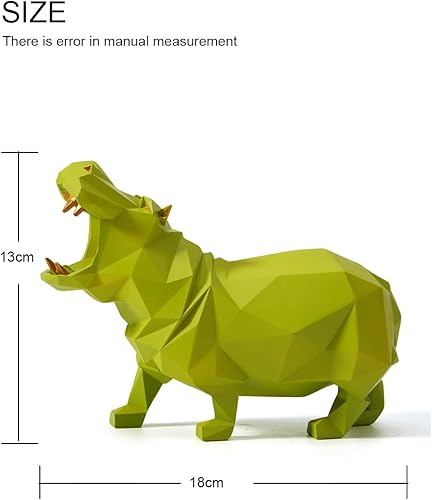 Miniatura 9 de HAUCOZE Hippo Gifts - Estatua de animales de decoración moderna, poliresina, verde, 7.1 pulgadas