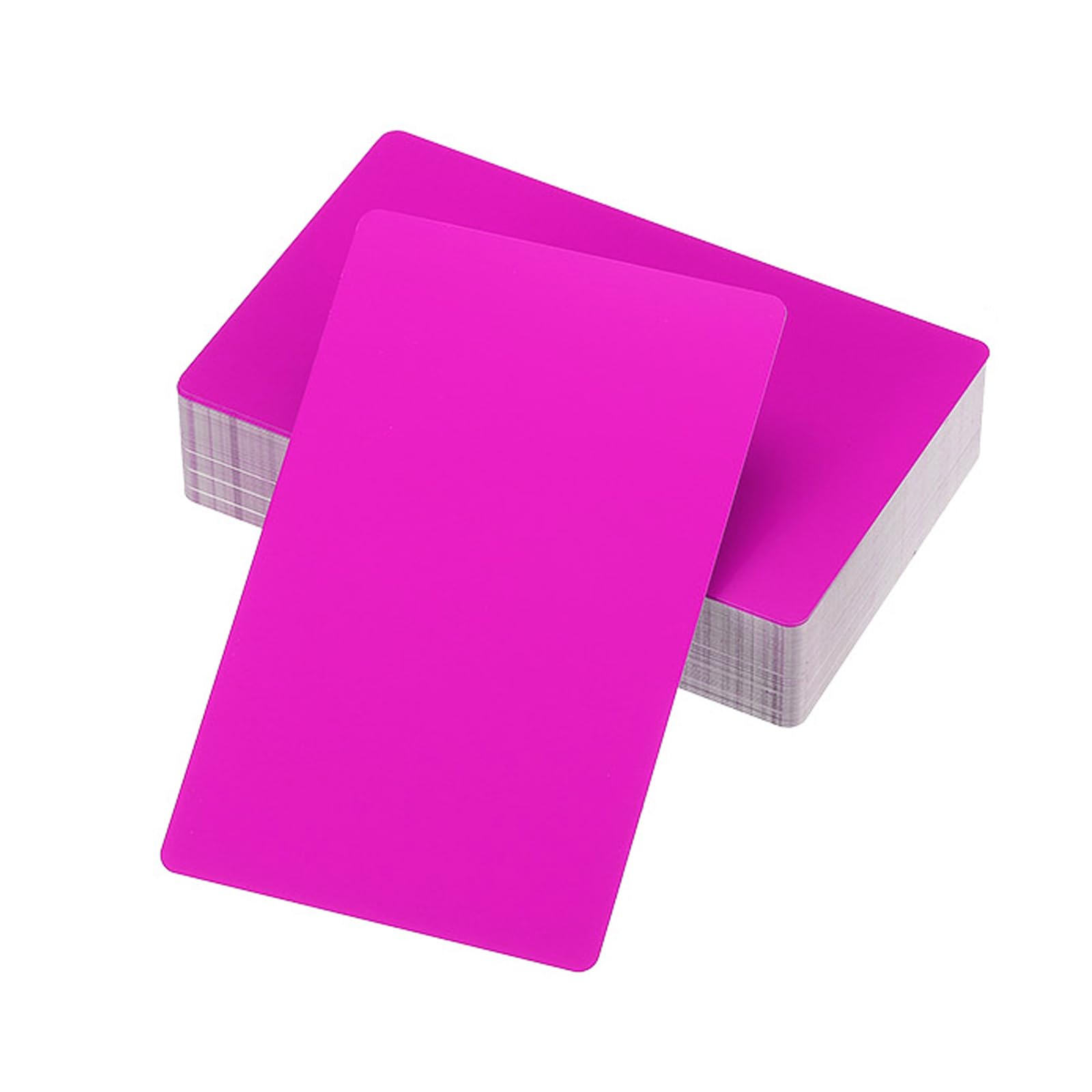 PATIKIL 300 Pack Metal Business Cards Blank, 0.45mm Thick 3.4x2.1 Inch Aluminum Laser Engrave Printable Name Card for Custom DIY Purple