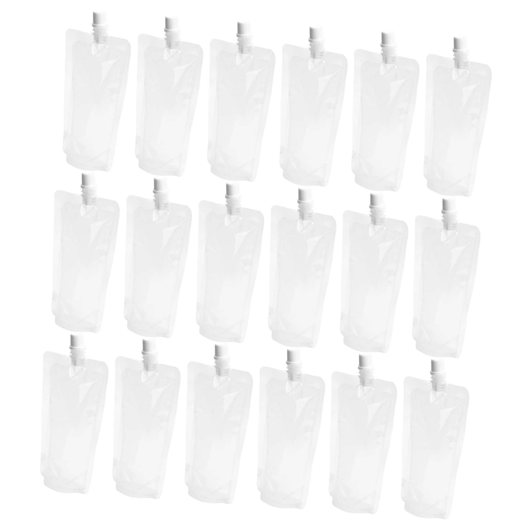 Luxshiny50pcs Squeezable Wax Melt Pouches Drink Pouches with Straws Stand up Juice Pouch Water Flask Bag Portable Beverage Flask Transparent Flask For Adults Travel Aldult Drinks