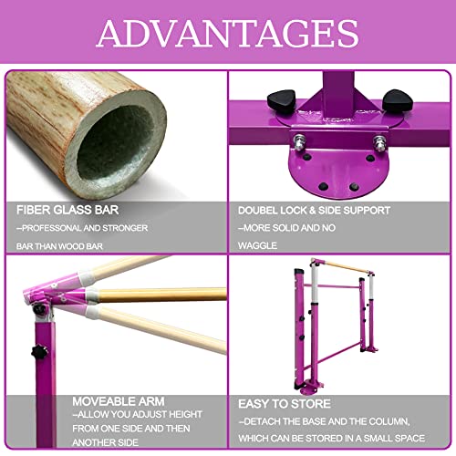 Gbvugy Gymnastics Kip Bar With Mat For Home Indoor Training,Horizontal Bar For Kids Girls Junior,Adjustable Arms From 3' thumb #1
