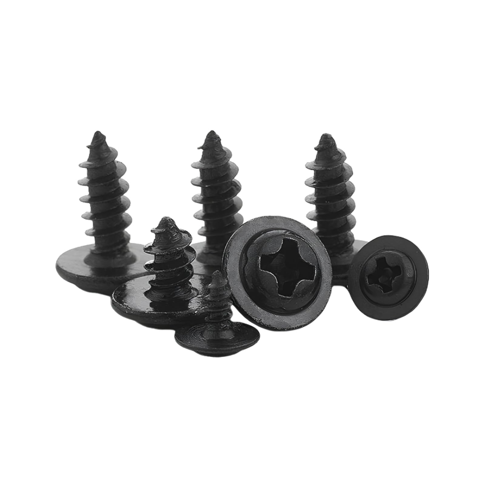 Tornillos autorroscantes Tornillos autorroscantes de cabeza redonda con ranura en de acero al carbono negro, M5 x 18 mm, 20-100 unidades, M1.2/M1.4/M1.5/M1.7/M2/M2.3/M2.5/M2.6/M3/M3.5/M4/M5(M2x12mm)