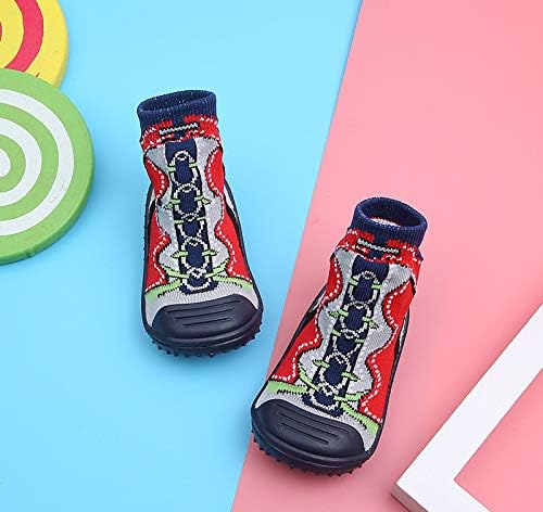 Miniatura 2 de HOWELL Calcetines unisex para bebé, calcetines antideslizantes para el suelo, con parte inferior de goma suave, botas de calcetín de algodón para