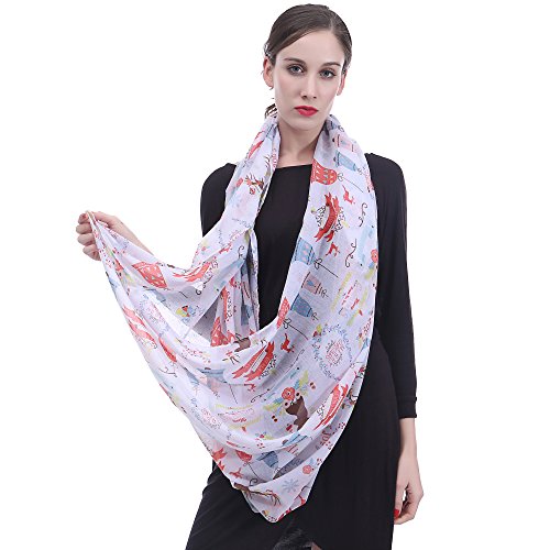 Lina & Lily Sciarpa ad Anello con Stampa di