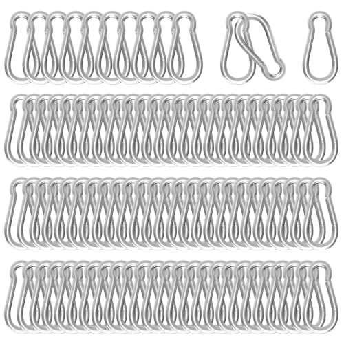120PCS Carabiner Clips, 2IN Heavy Duty Spring Snap Hook,Silver