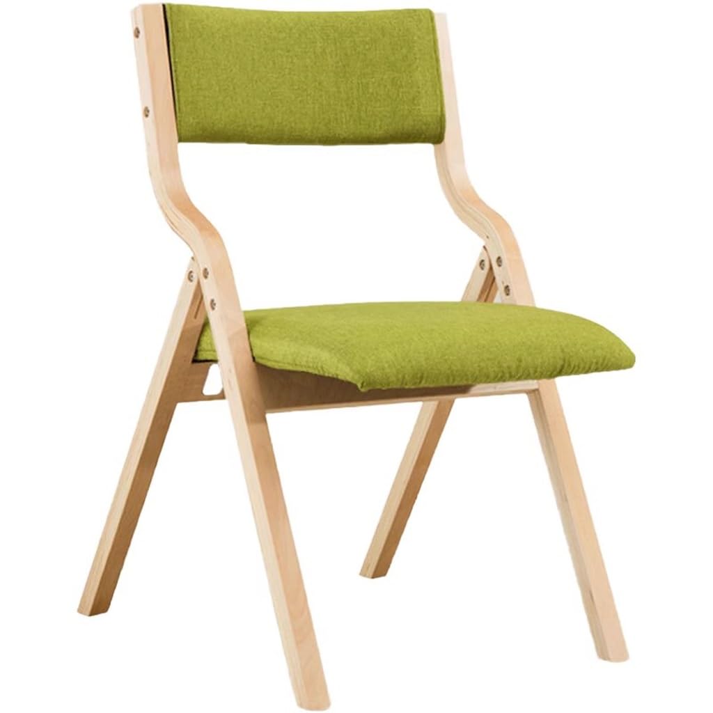 Chaise de salle à manger pliante bois lin rembourré assise appoint