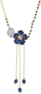VOYLLA Flower Fantasy Sapphire Bloom Choker Necklace, Choker Necklace For Women, Summer, Floral Price In India